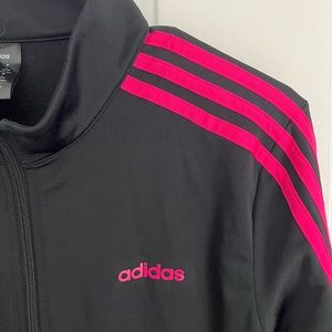 Adidas 3-stripe pink zip up jacket